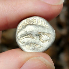 Greek Silver Drachm, Solar Eclipse Coin B (Apollo, Sea-Eagle, Dolphin)