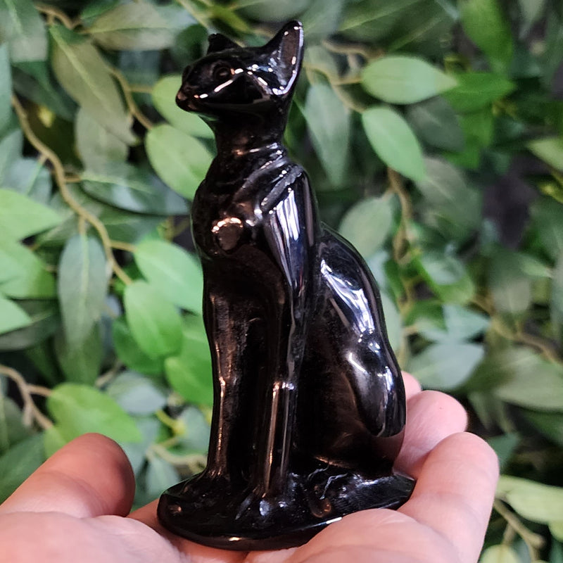 Egyptian Cat Goddess Bastet, Obsidian